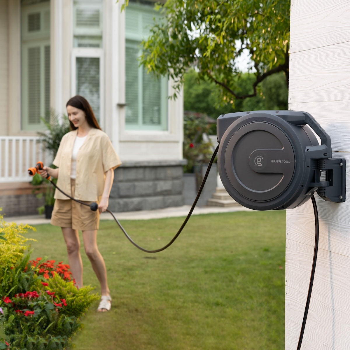 Retractable Garden Hose Reel 62ft-155ft