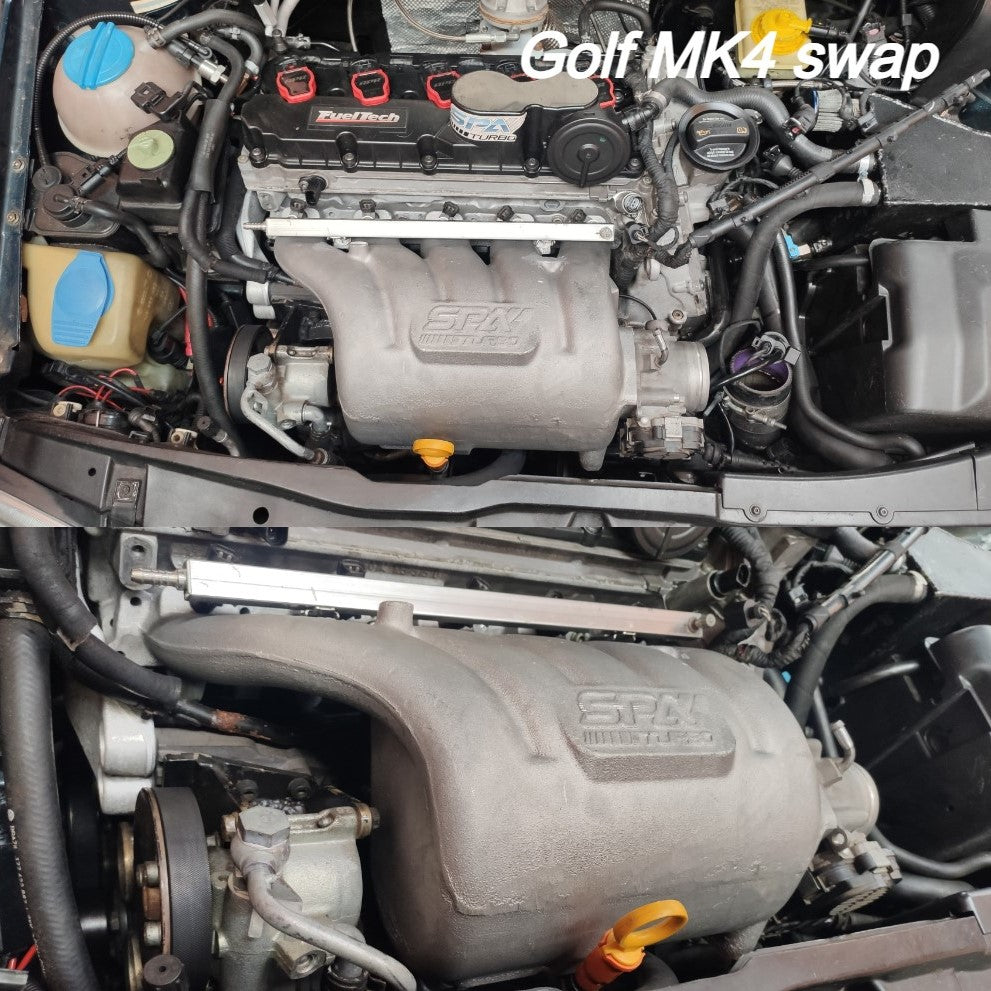 VW 2.5L 5 CYLINDER 20V 07K CAST ALUMINUM INTAKE MANIFOLD - WITH 5 INJECTORS FUEL RAIL - PRE SALE