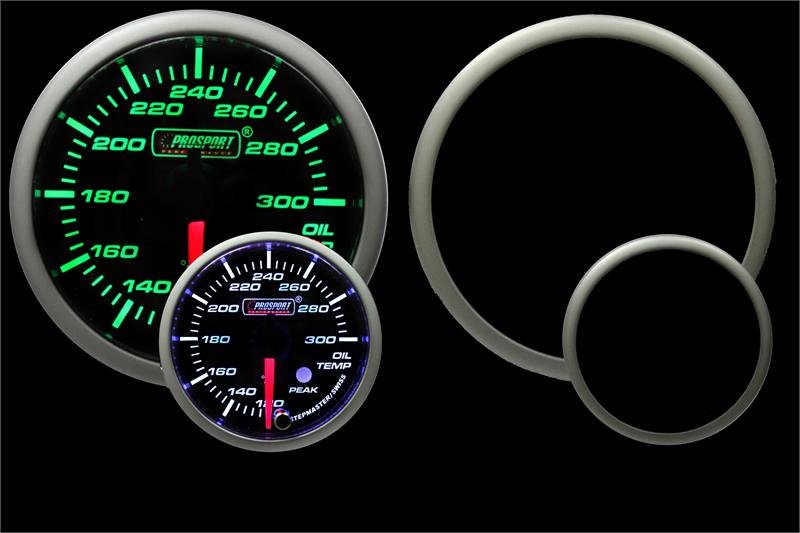 2-1/16" Green/White Premium Oil Temperature Gauge