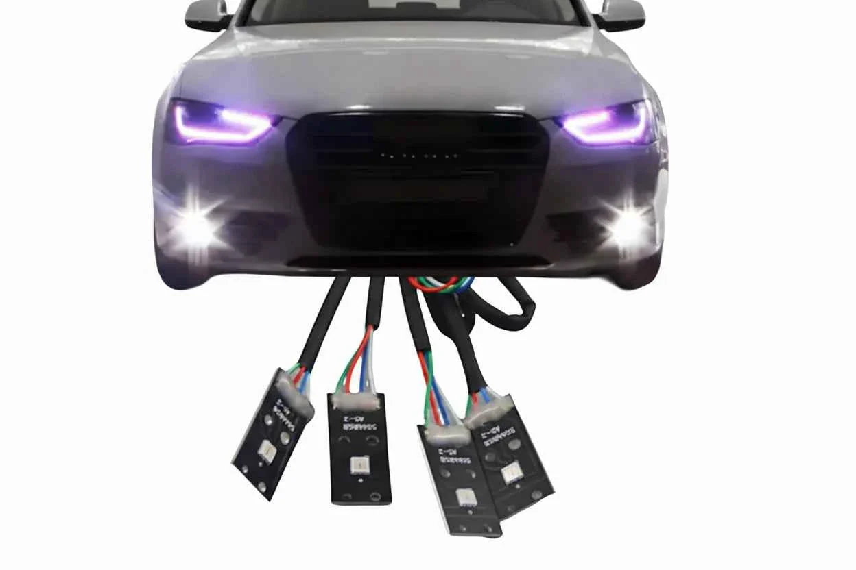 RGB Bluetooth DRL Headlight Upgrade, Audi A4/S4 2013-2016