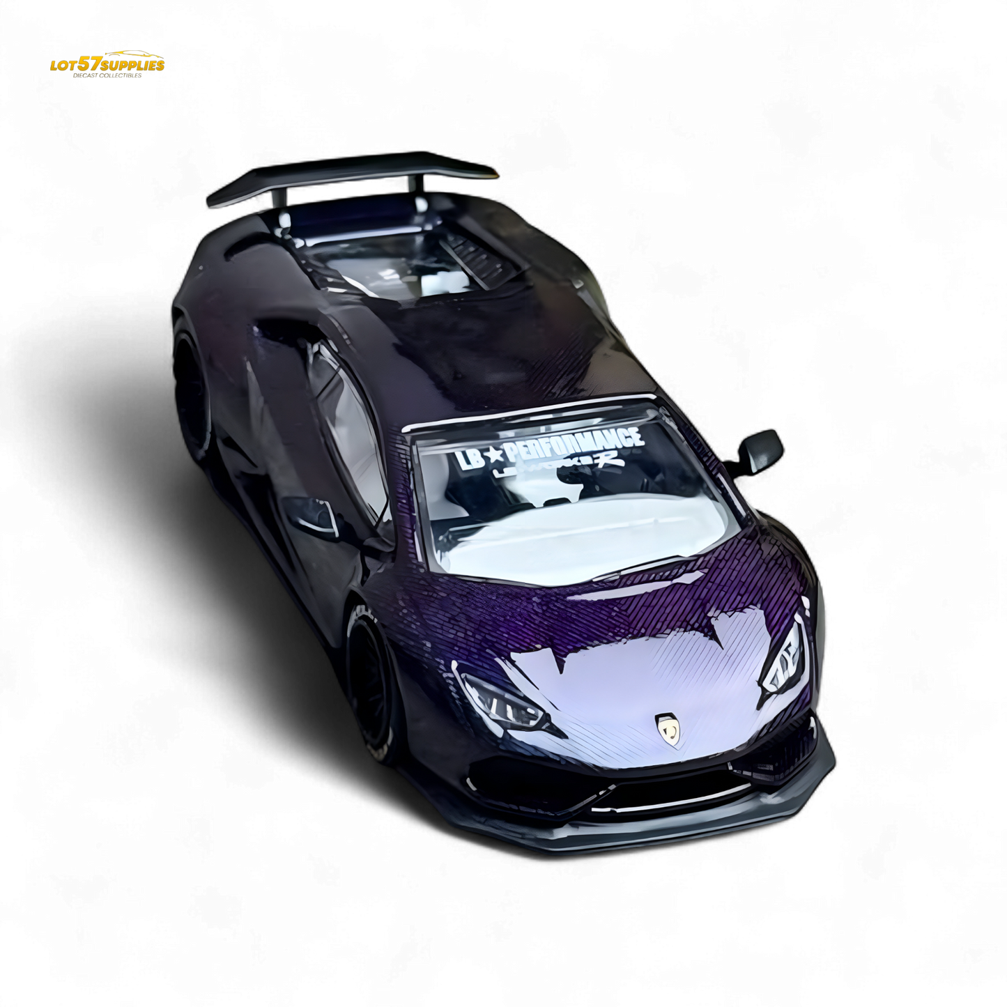 King Model Lamborghini Huracan LP610 LB 1.0 Purple Carbon Fiber 1:64