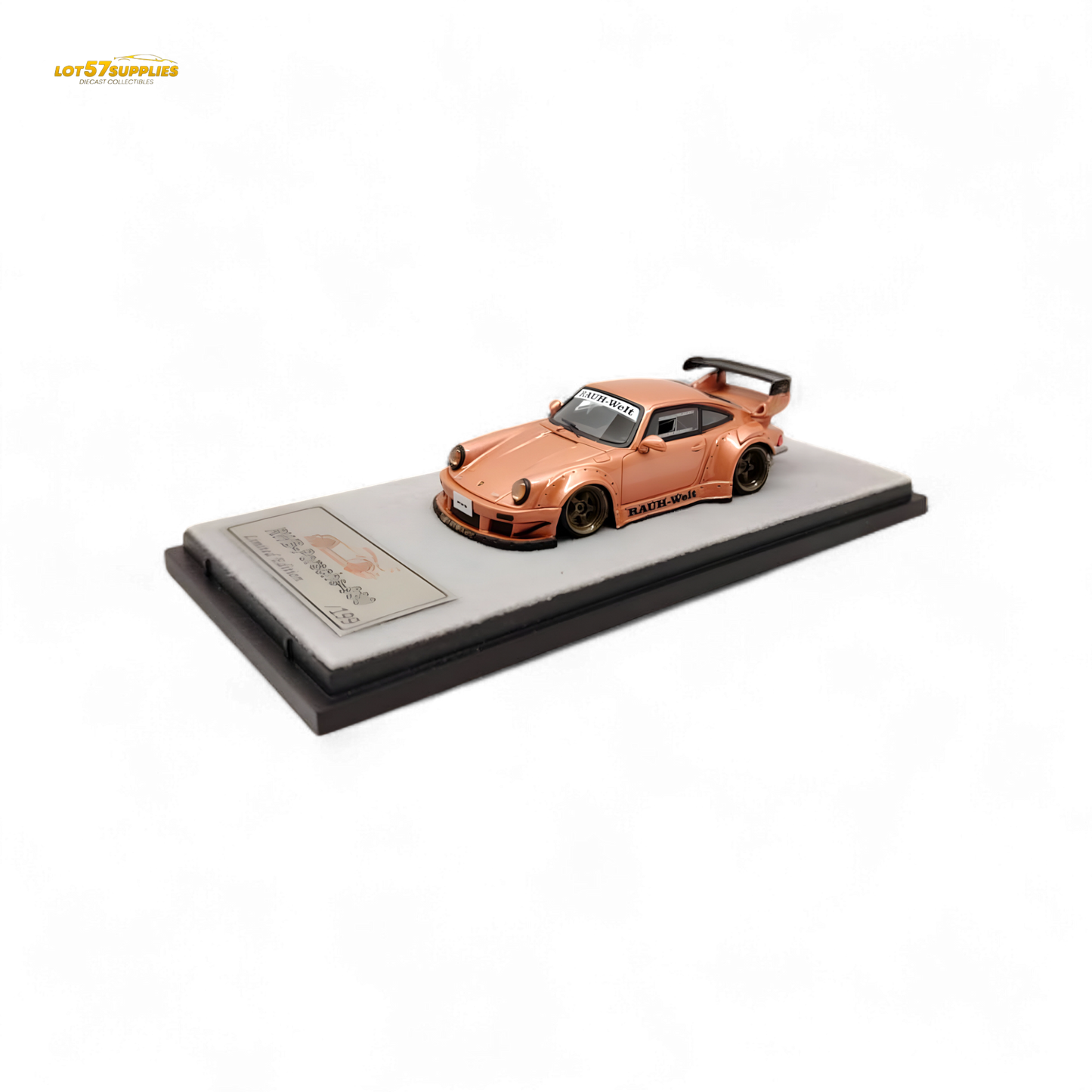 QIDIAN Porsche RWB 930 GT Wing in Champagne Gold Resin Model 1:64