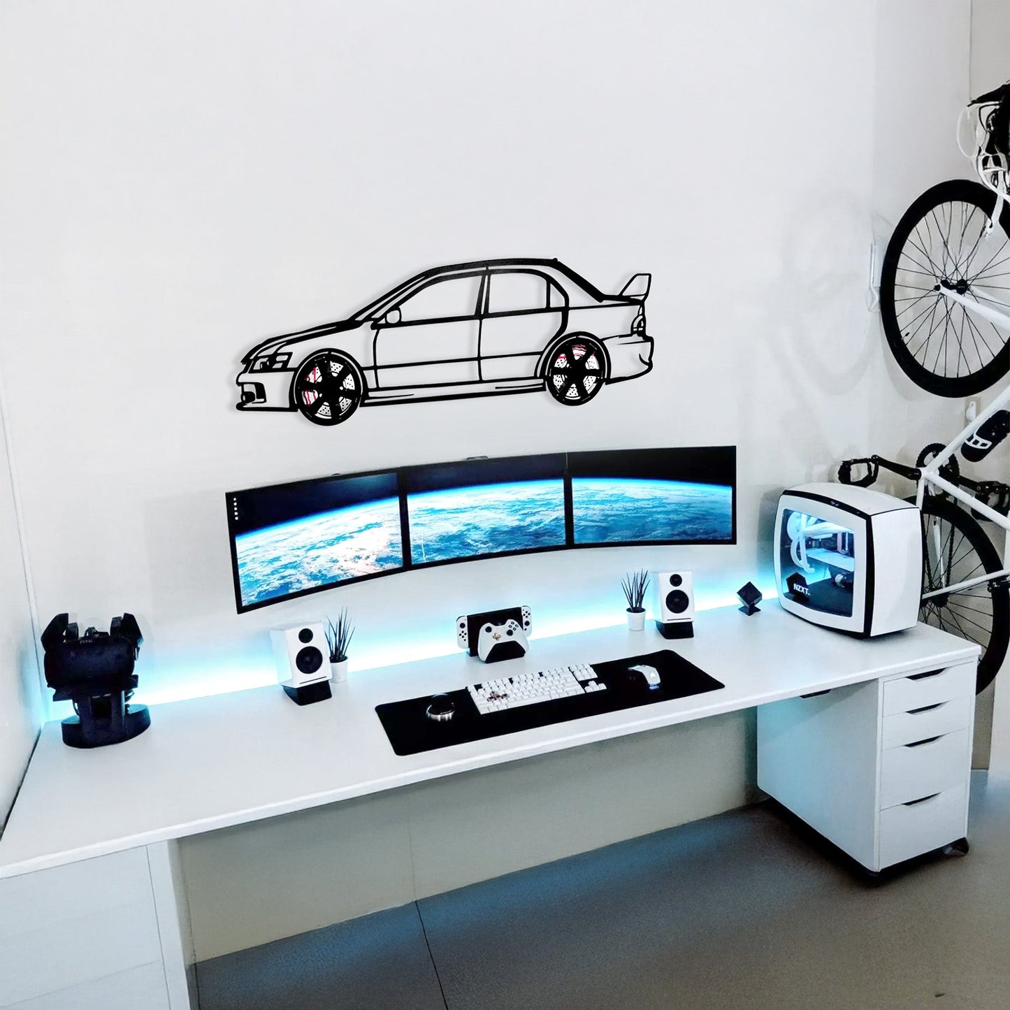 2006 Lancer Evo Metal Wall Art – JDM Steel with Spinning Wheels-KAFMEKA003