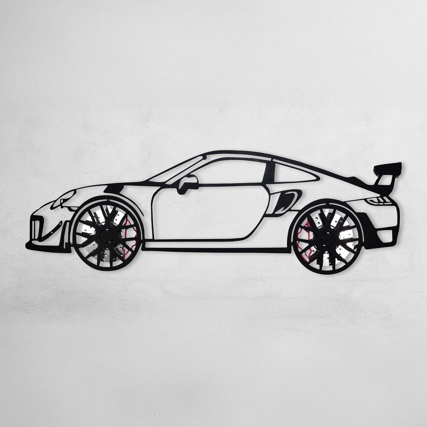 2019 Porsche 911 GT2 RS Wall Art – Steel Cut with Spinning Wheels-KAFMEKA006