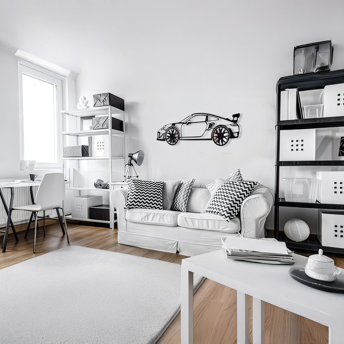 2019 Porsche 911 GT2 RS Wall Art – Steel Cut with Spinning Wheels-KAFMEKA006