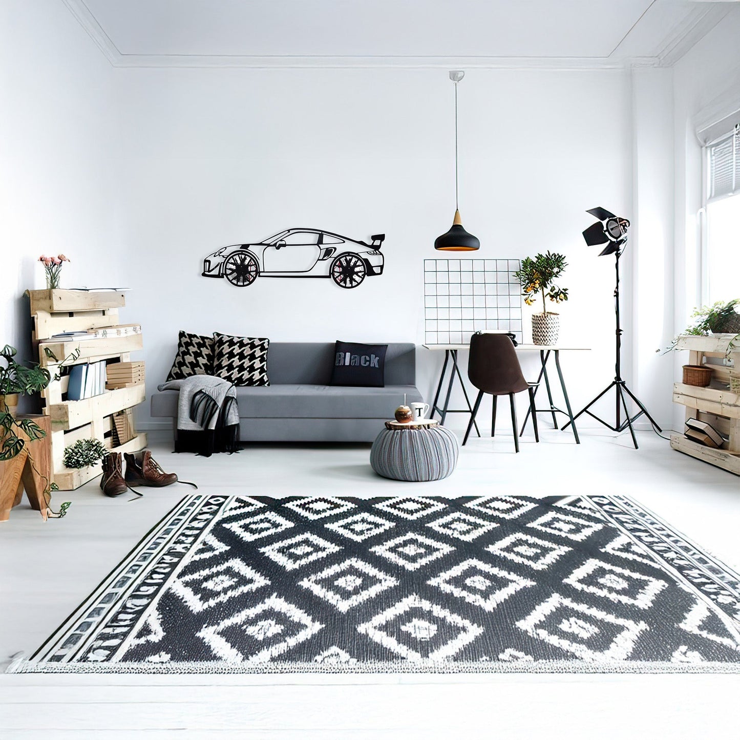 2019 Porsche 911 GT2 RS Wall Art – Steel Cut with Spinning Wheels-KAFMEKA006