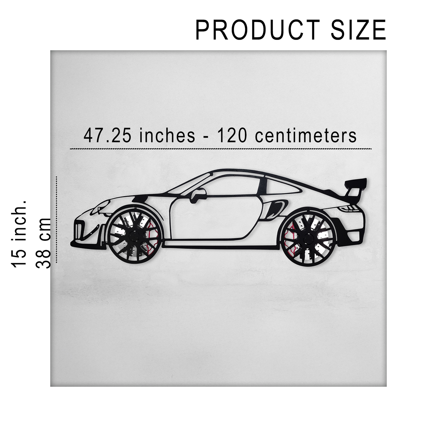 2019 Porsche 911 GT2 RS Wall Art – Steel Cut with Spinning Wheels-KAFMEKA006