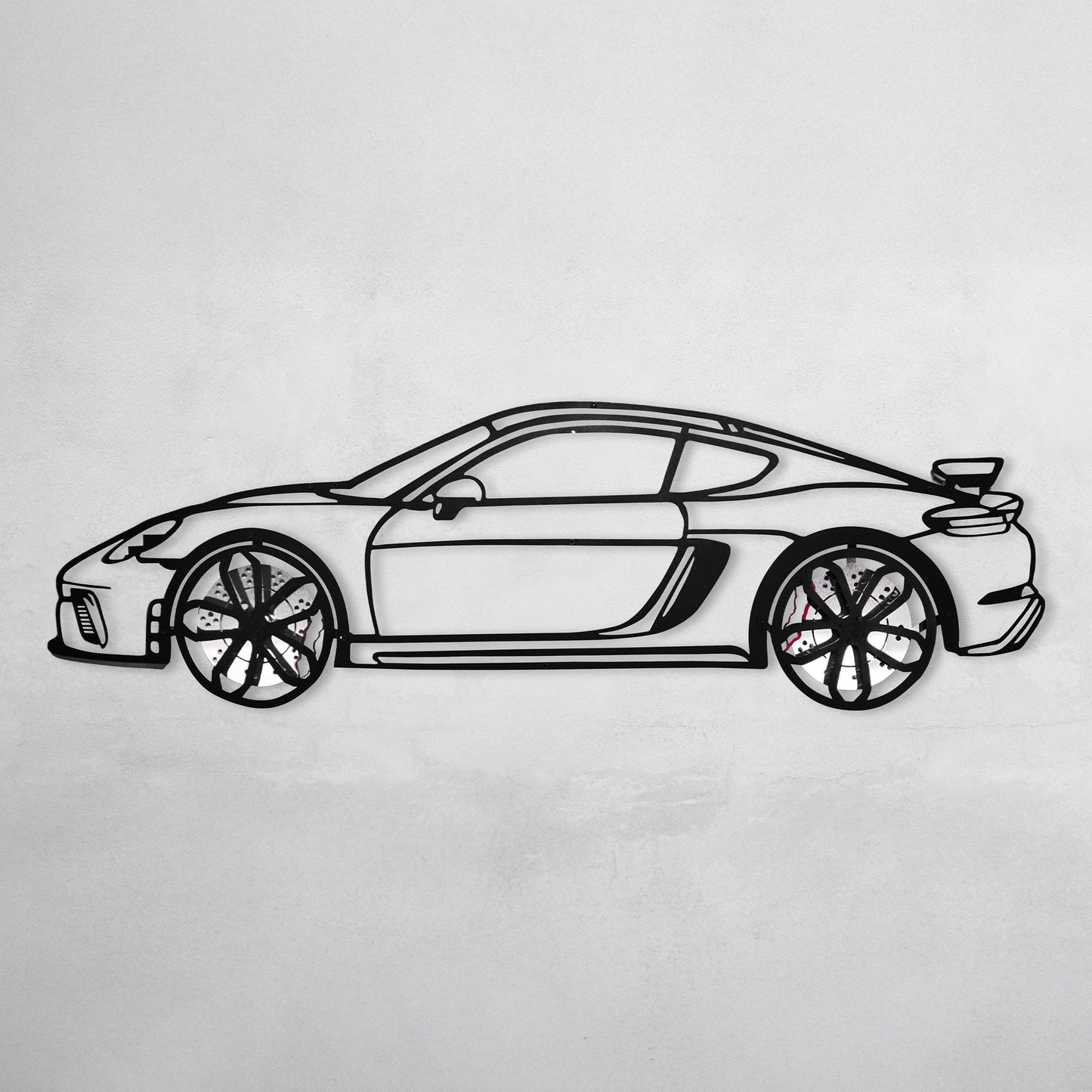 2020 Porsche Cayman GT4 Wall Art – Steel Silhouette with Spinning Wheels-KAFMEKA007