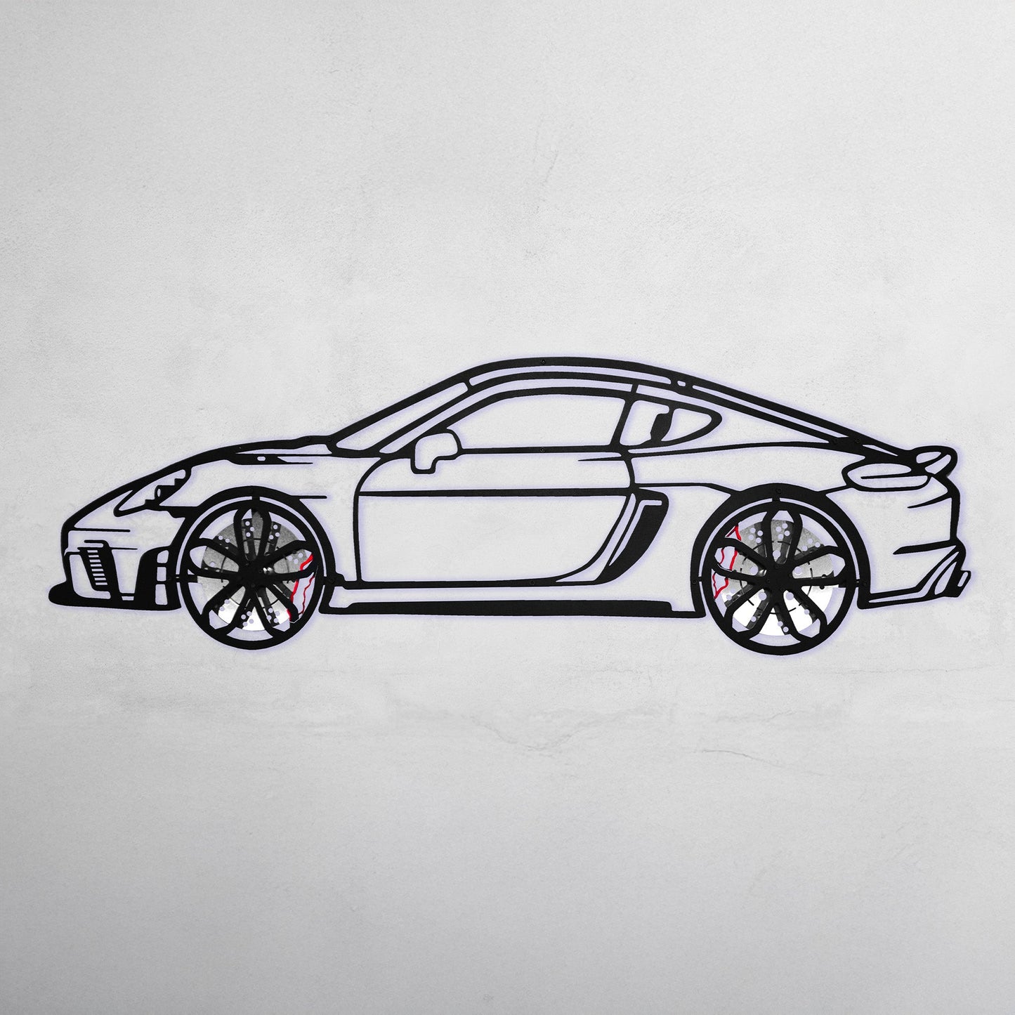 2022 Porsche Cayman 718 GT4 Wall Art – Steel Cut with Spinning Wheels-KAFMEKA008