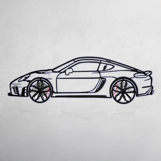 2022 Porsche Cayman 718 GT4 Wall Art – Steel Cut with Spinning Wheels-KAFMEKA008