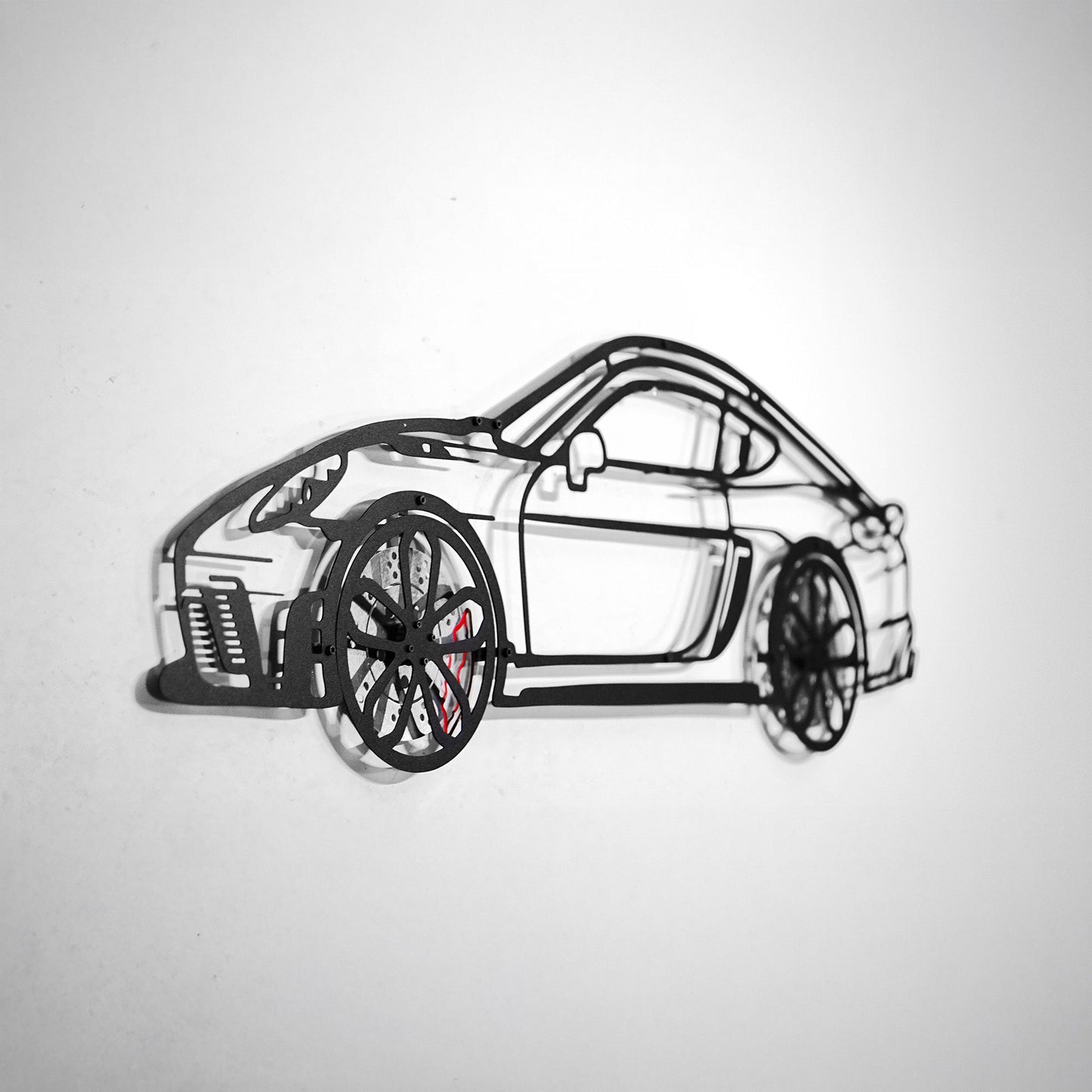 2022 Porsche Cayman 718 GT4 Wall Art – Steel Cut with Spinning Wheels-KAFMEKA008