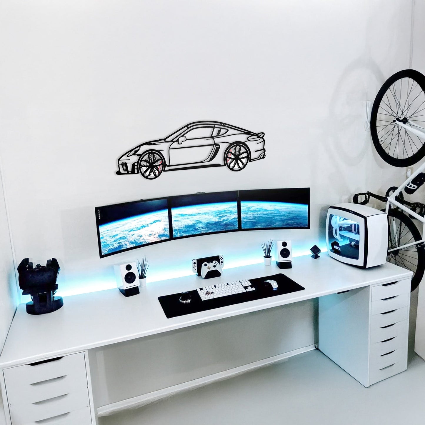 2022 Porsche Cayman 718 GT4 Wall Art – Steel Cut with Spinning Wheels-KAFMEKA008