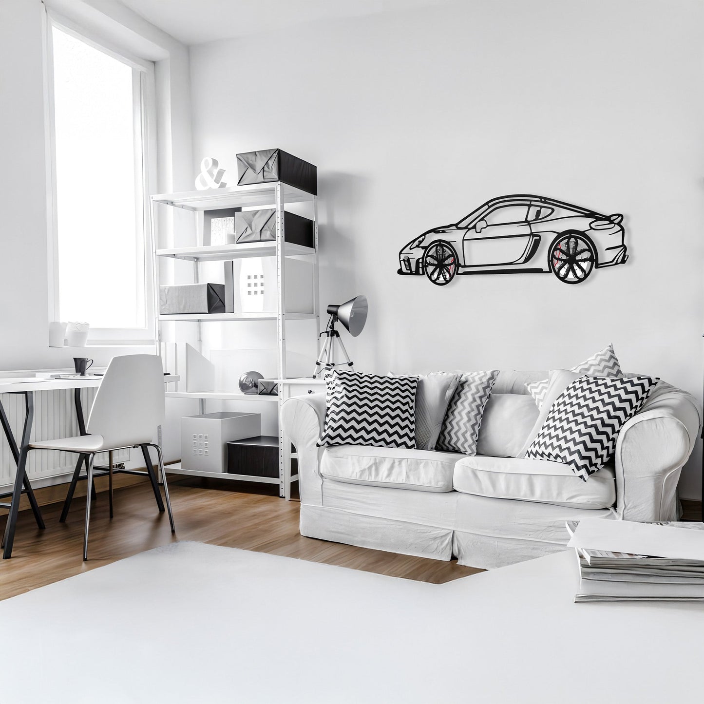 2022 Porsche Cayman 718 GT4 Wall Art – Steel Cut with Spinning Wheels-KAFMEKA008
