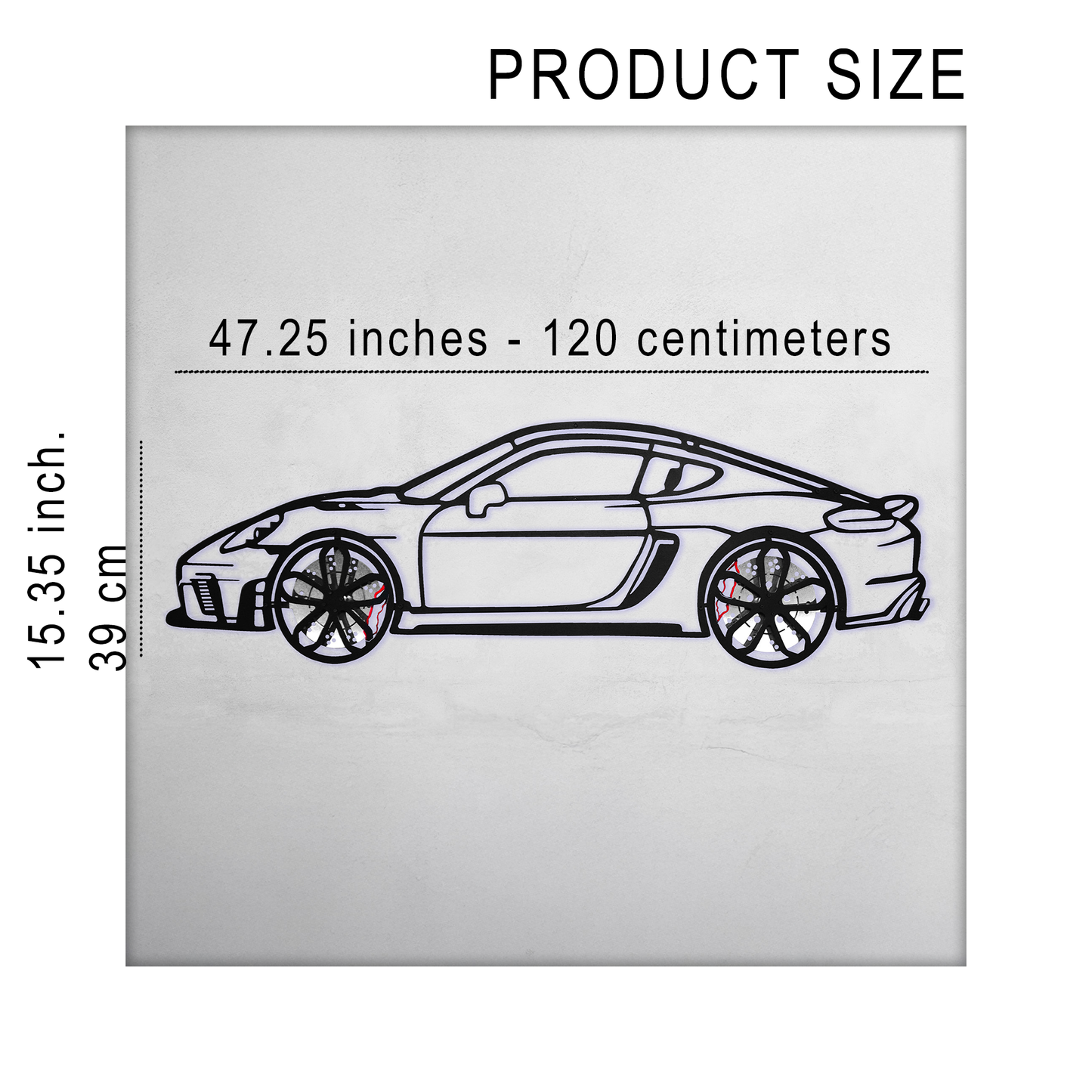2022 Porsche Cayman 718 GT4 Wall Art – Steel Cut with Spinning Wheels-KAFMEKA008