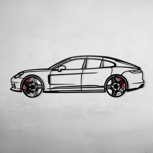 2022 Porsche Panamera 4S Wall Art – Steel Silhouette with Spinning Wheels-KAFMEKA009