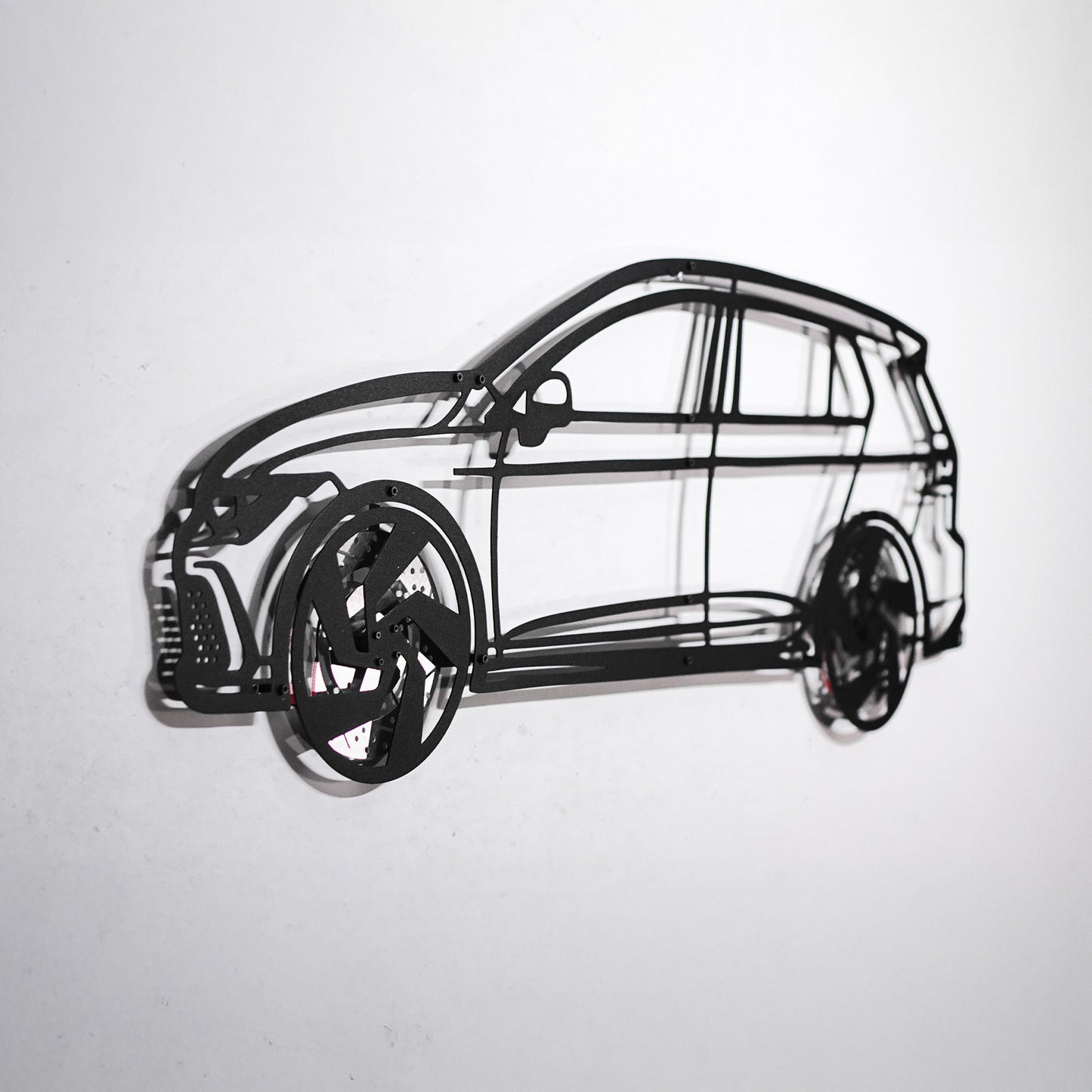 2022 Volkswagen Golf GTI Wall Art – Steel Silhouette with Spinning Wheels-KAFMEKA010