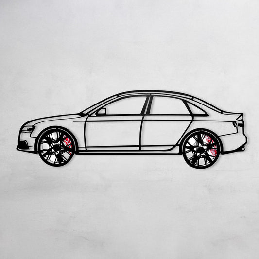 Audi S4 Wall Art – Steel Silhouette with Spinning Wheels -KAFMEKA011