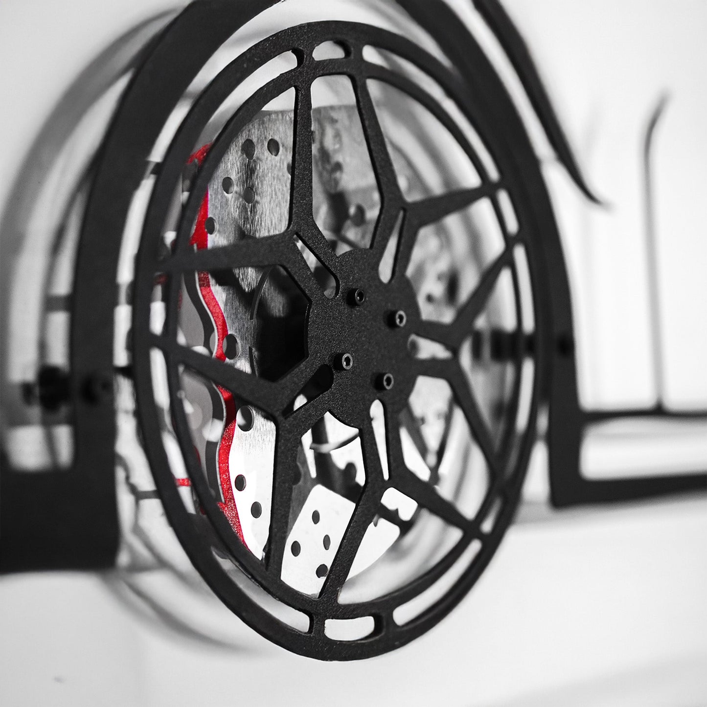 BMW M3 Wall Art – F80 Steel Silhouette with Spinning Wheels-KAFMEKA017