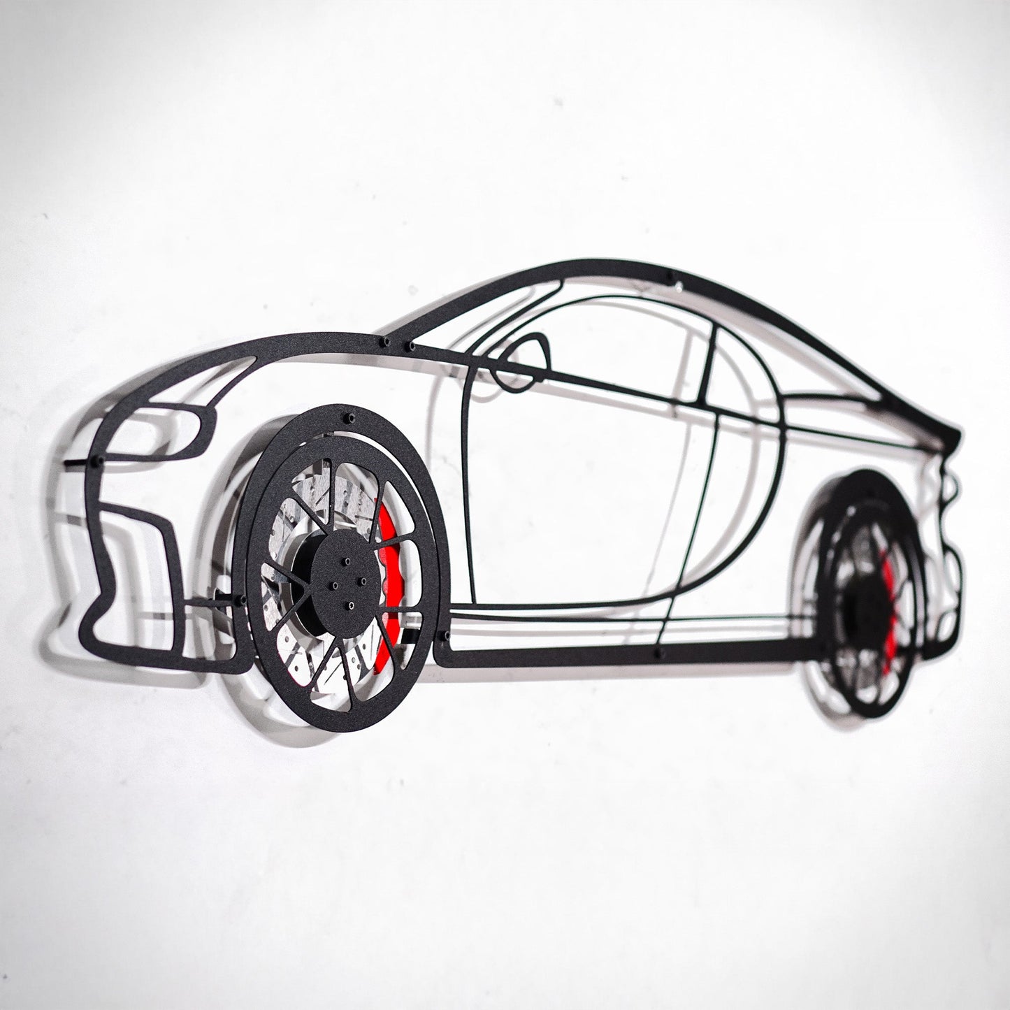 Bugatti Wall Art – Luxury Steel Silhouette with Spinning Wheels-KAFMEKA018