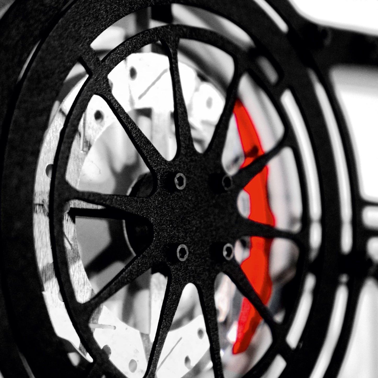 Formula 1 Wall Art – Steel Silhouette Racing Car with Spinning Wheels-KAFMEKA023