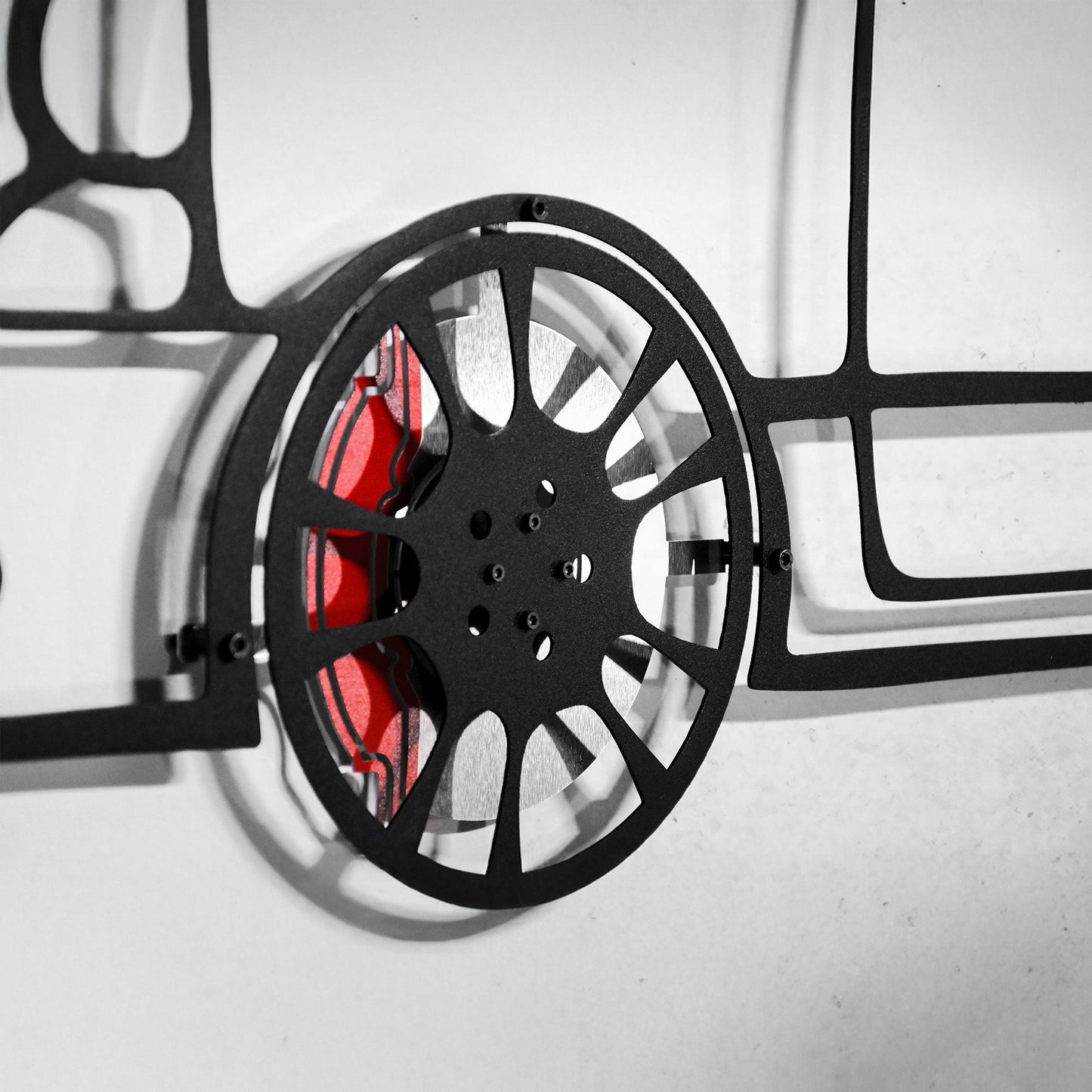 Honda Civic Wall Art – JDM Steel Silhouette with Spinning Wheels-KAFMEKA028