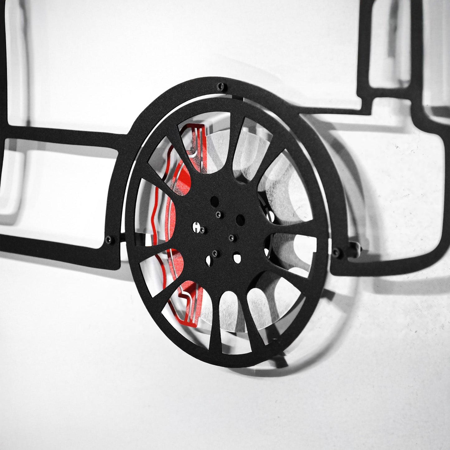 Honda Civic Wall Art – JDM Steel Silhouette with Spinning Wheels-KAFMEKA028