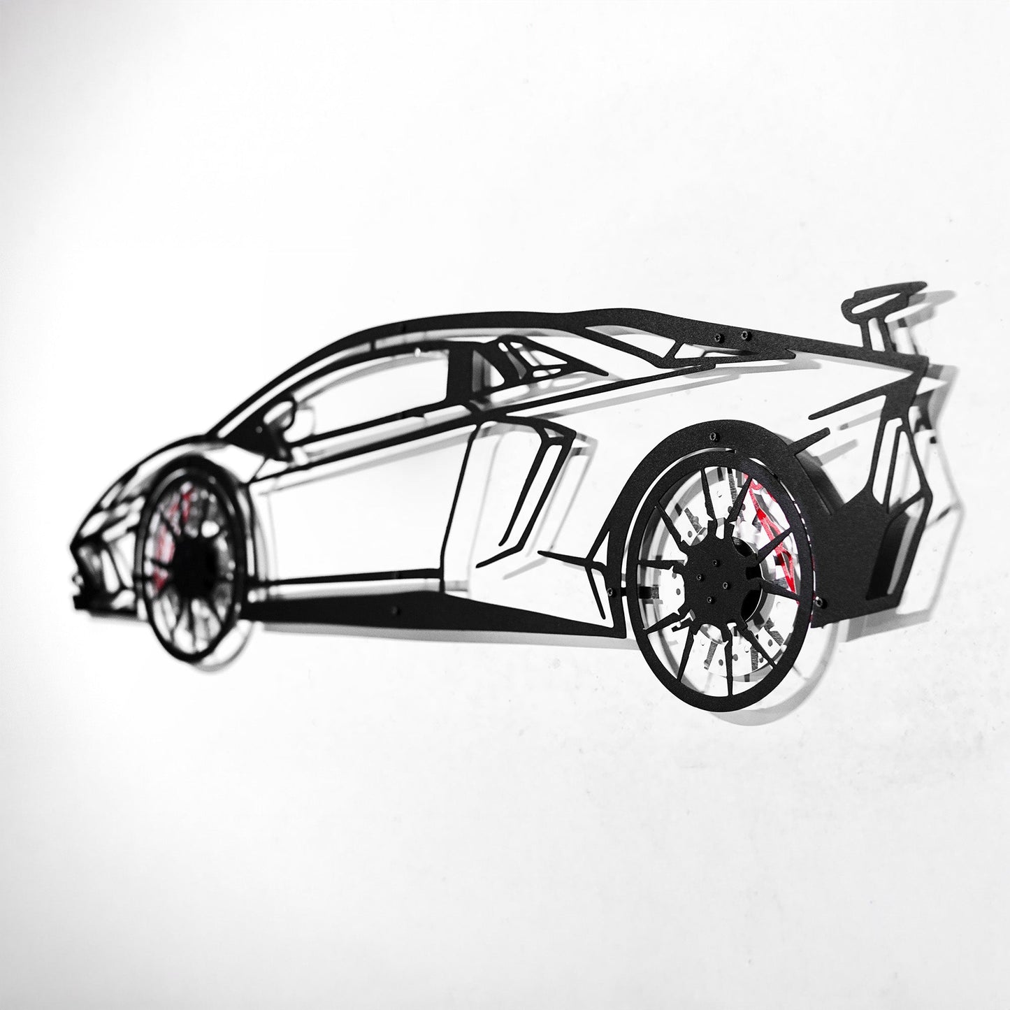 Lamborghini Wall Art – Exotic Supercar Steel Silhouette with Spinning Wheels-KAFMEKA030