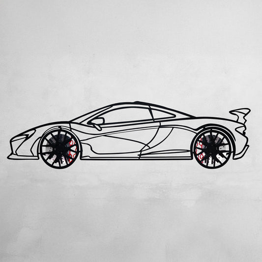 McLaren Wall Art – Exotic Supercar Steel Silhouette with Spinning Wheels-KAFMEKA031