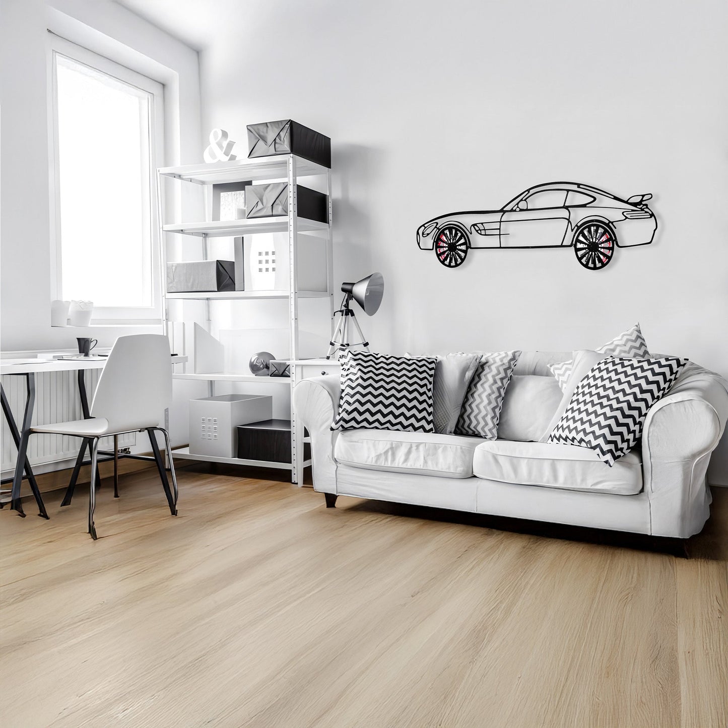 Mercedes-AMG GT R Wall Art – Steel Silhouette with Spinning Wheels-KAFMEKA033