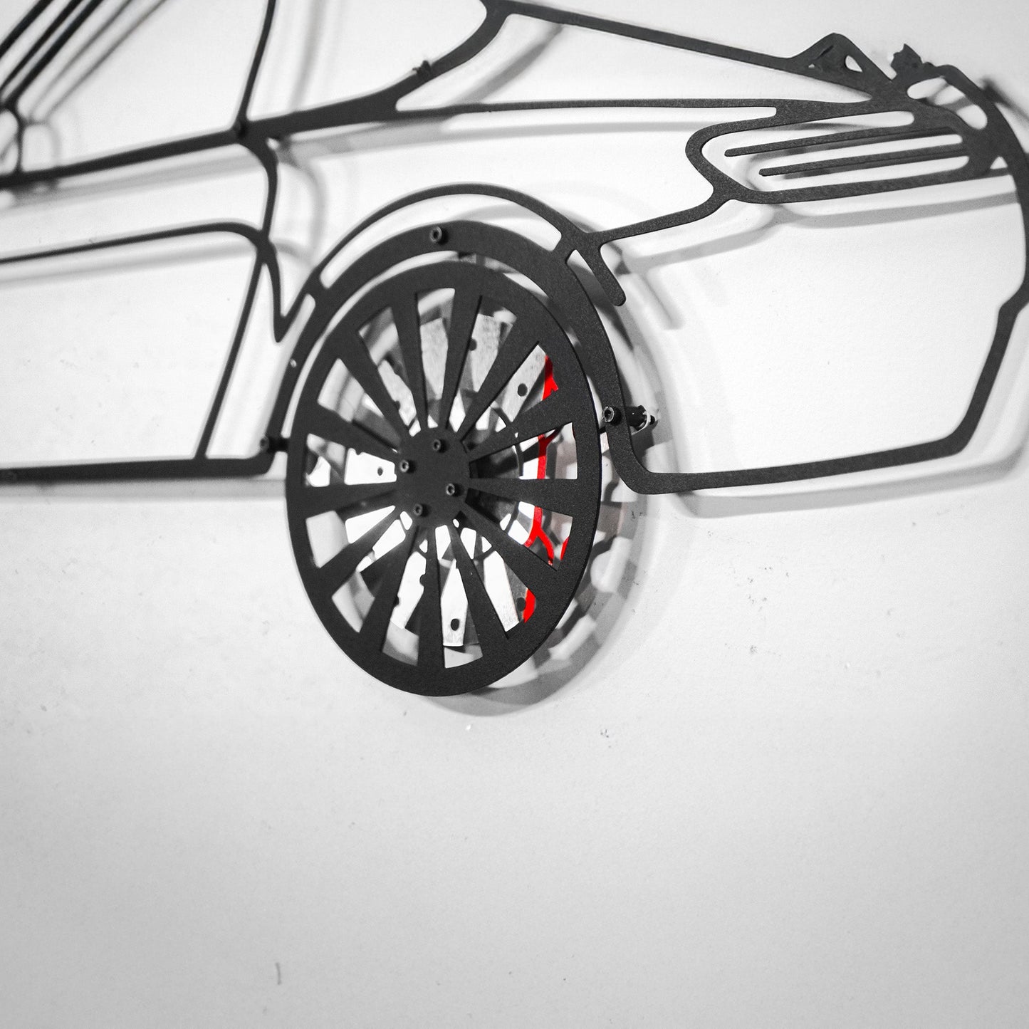 Mercedes-AMG GT R Wall Art – Steel Silhouette with Spinning Wheels-KAFMEKA033