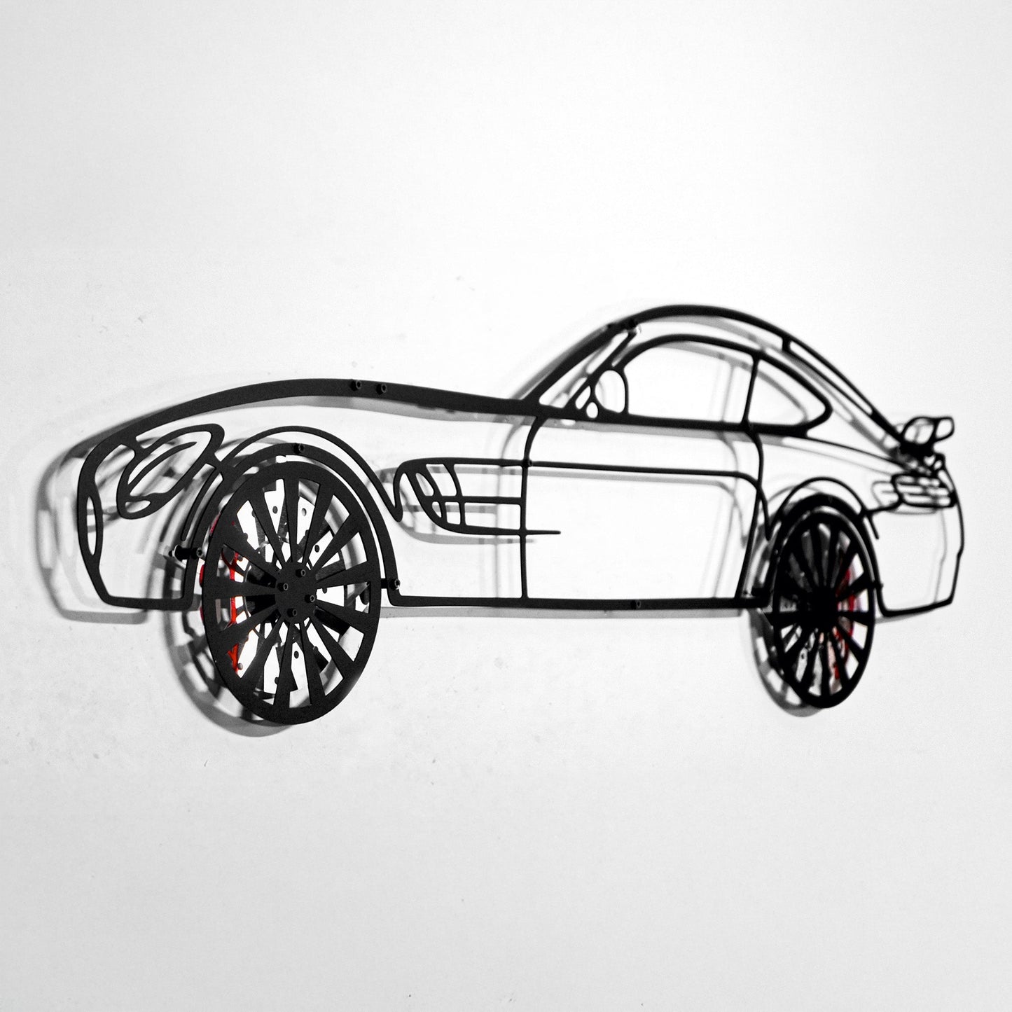 Mercedes-AMG GT R Wall Art – Steel Silhouette with Spinning Wheels-KAFMEKA033