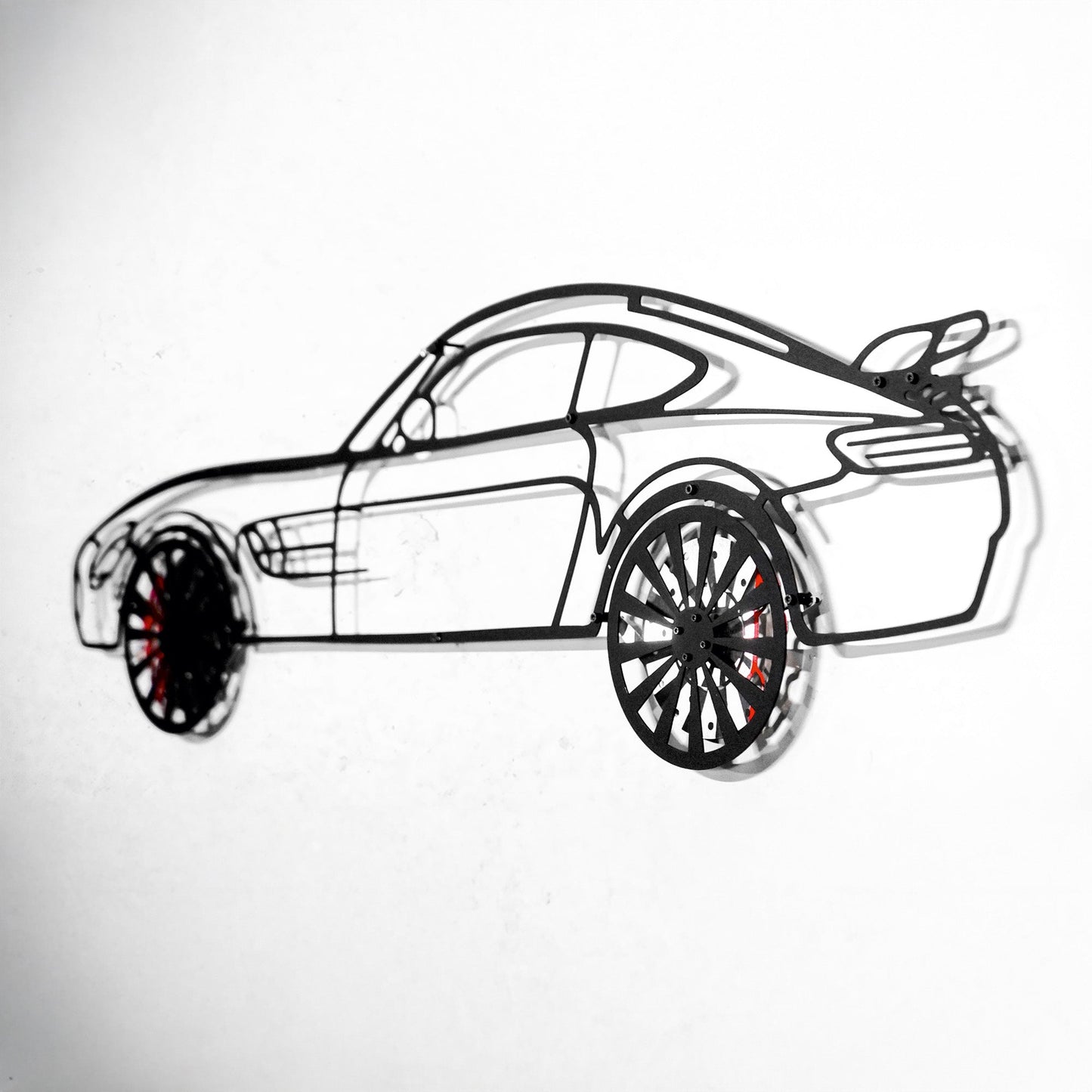 Mercedes-AMG GT R Wall Art – Steel Silhouette with Spinning Wheels-KAFMEKA033