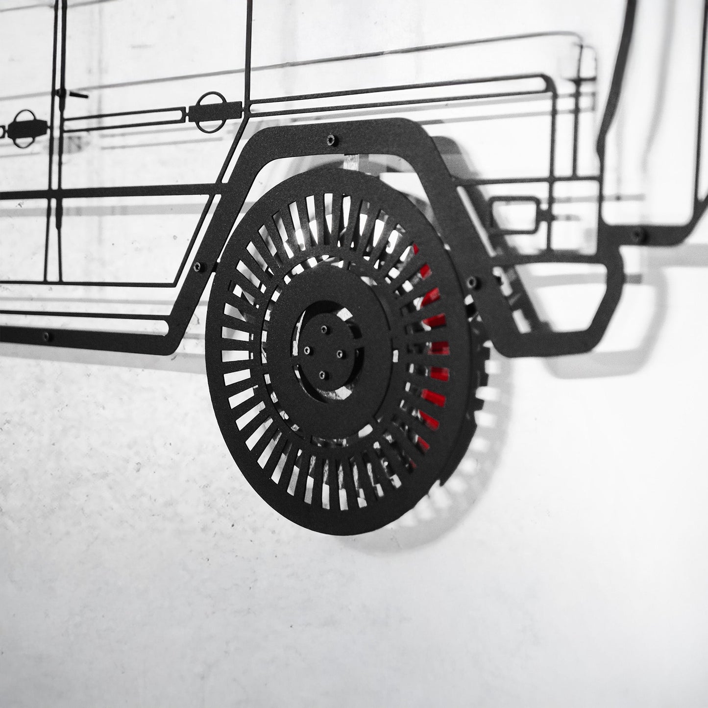 Mercedes G63 AMG Wall Art – Luxury 4x4 Steel Silhouette with Spinning Wheels-KAFMEKA034