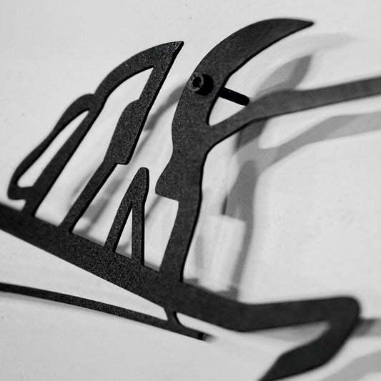 Porsche 911 GT Wall Art – Steel Silhouette with Spinning Wheels-KAFMEKA037