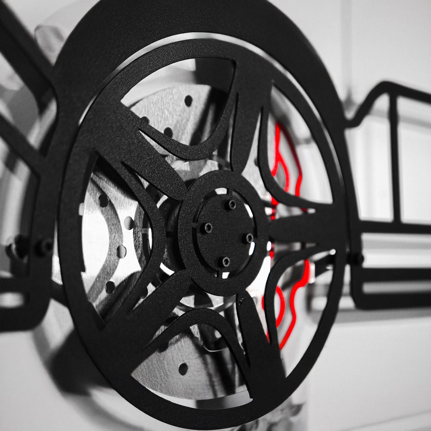 Classic Porsche 911 Wall Art – Retro Steel Silhouette with Spinning Wheels-KAFMEKA038