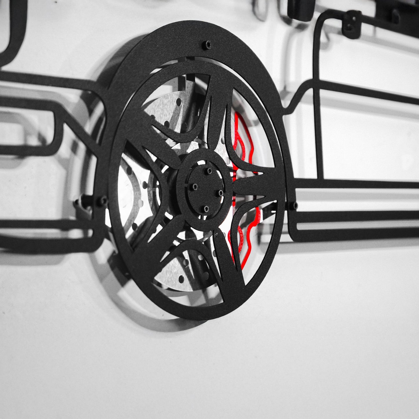 Classic Porsche 911 Wall Art – Retro Steel Silhouette with Spinning Wheels-KAFMEKA038