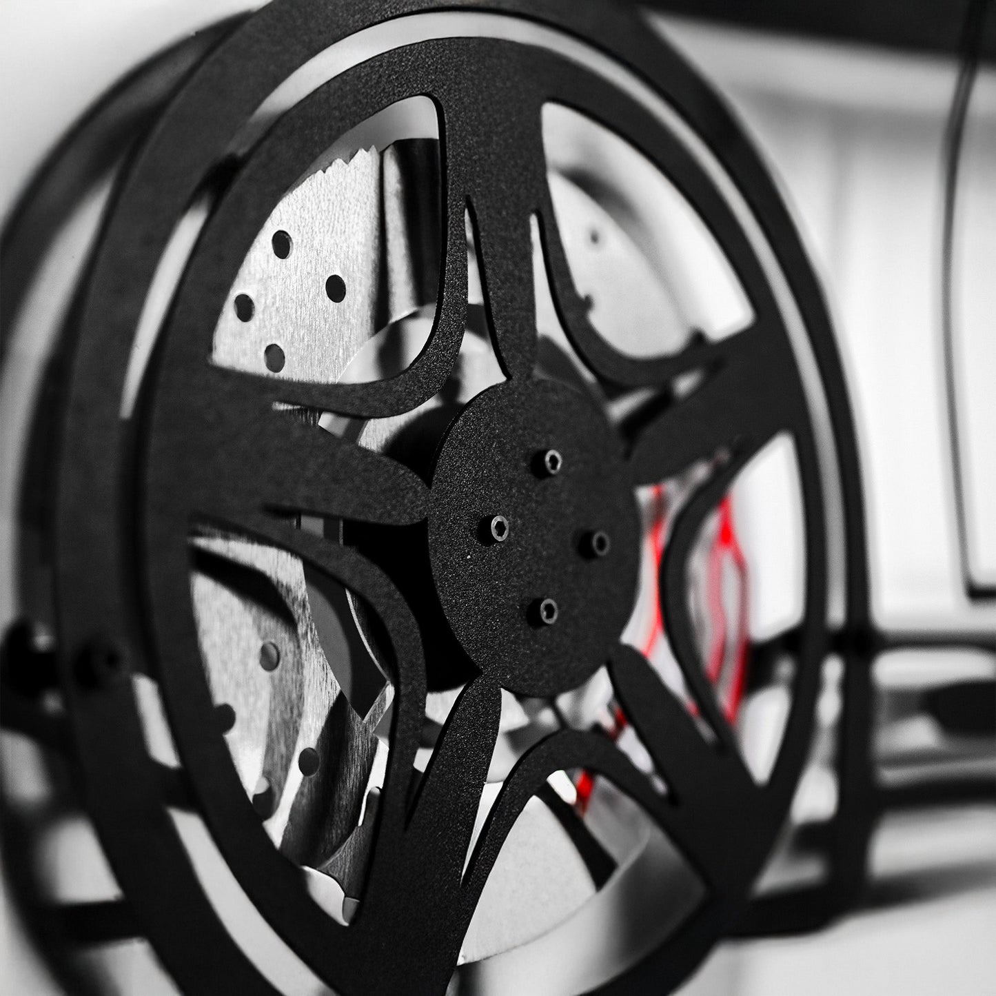 Porsche Carrera GT Wall Art – Supercar Steel Silhouette with Spinning Wheels-KAFMEKA039