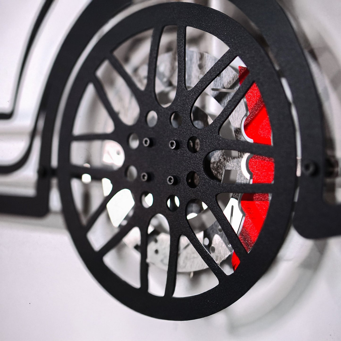 Subaru Impreza Wall Art – Rally Legend Steel Silhouette with Spinning Wheels-KAFMEKA042