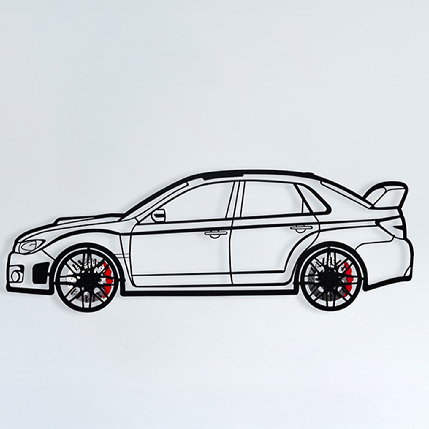 Subaru Impreza Wall Art – Rally Legend Steel Silhouette with Spinning Wheels-KAFMEKA042