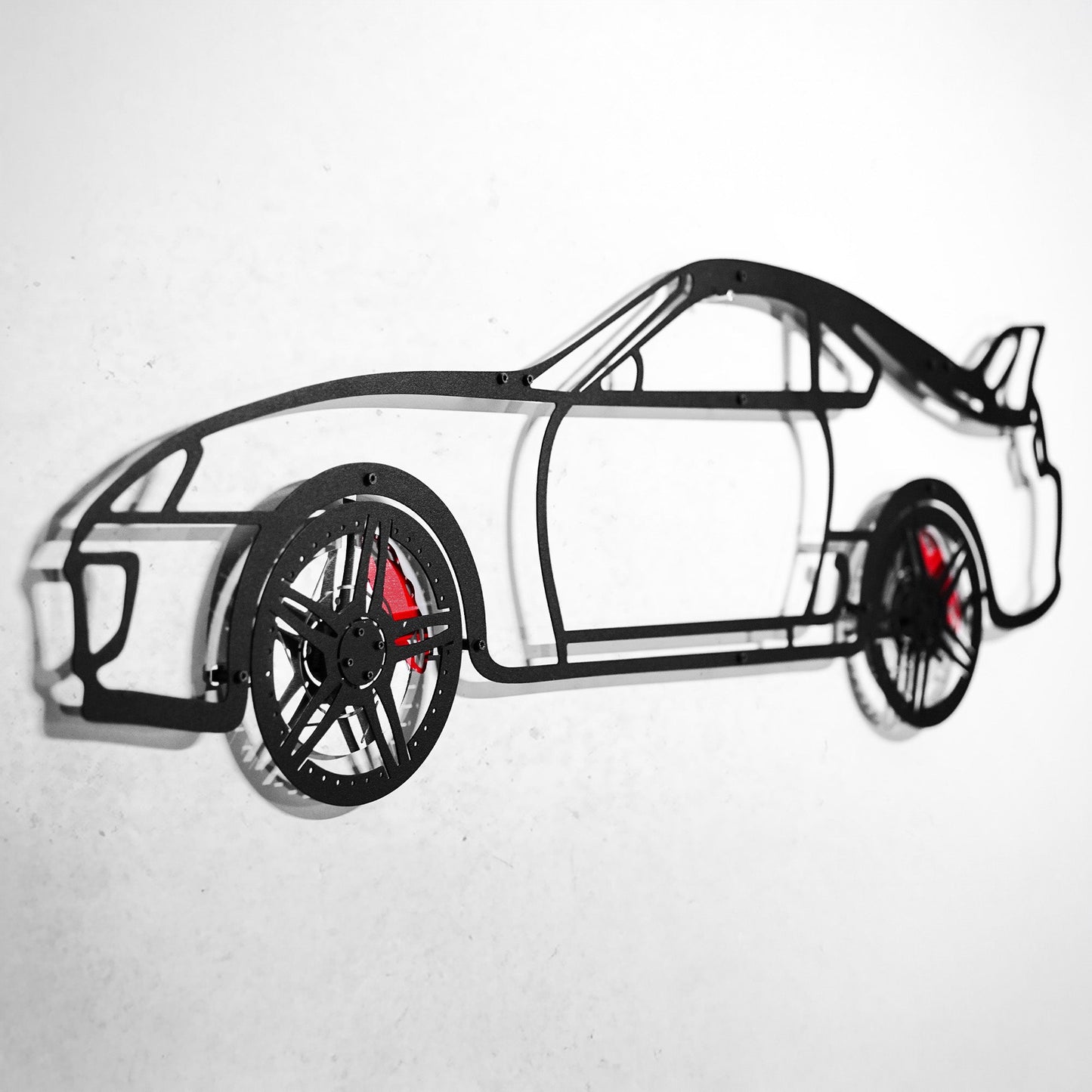 Toyota Supra MK4 Wall Art – JDM Legend Steel Silhouette with Spinning Wheels-KAFMEKA043