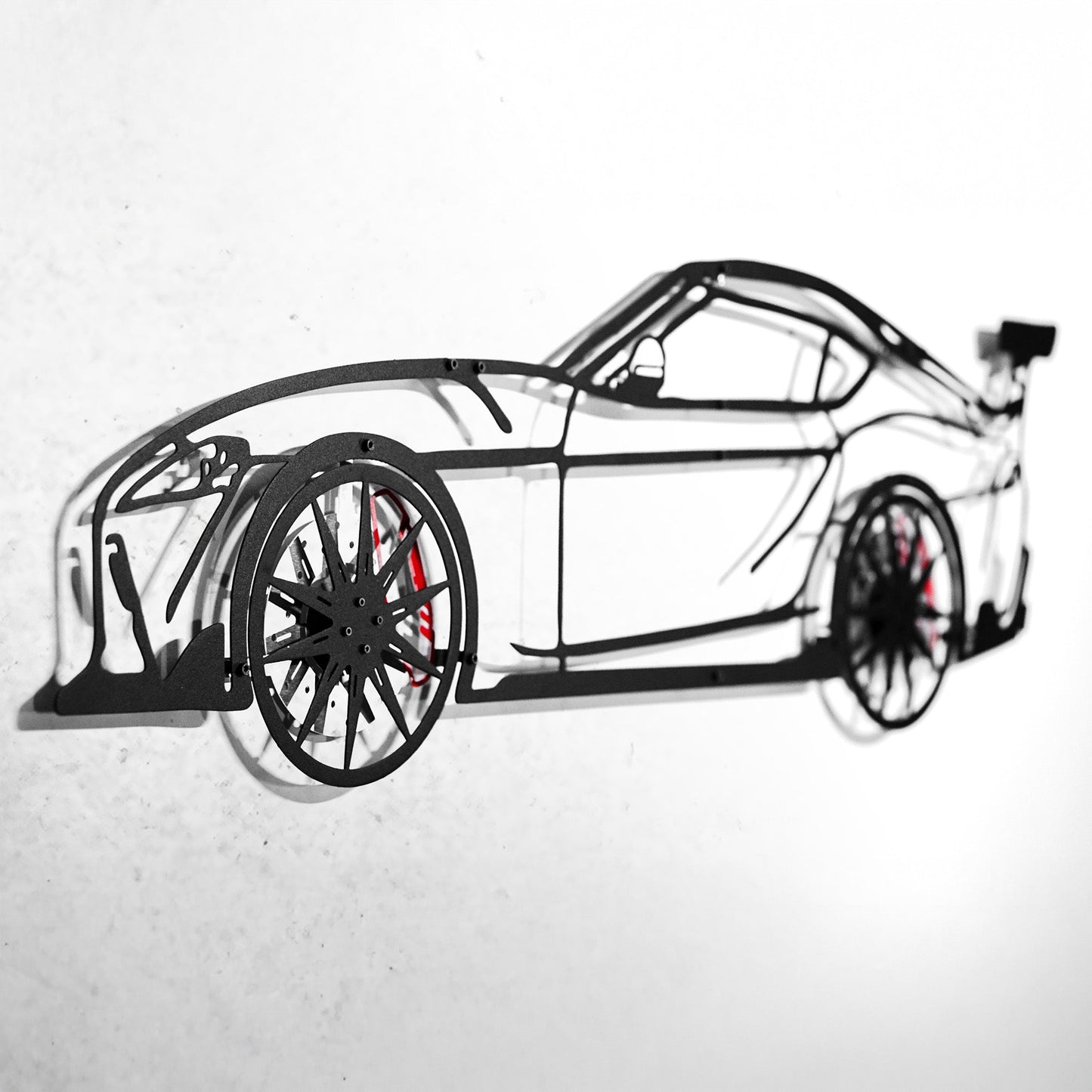 Toyota Supra MK5 Wall Art – Modern JDM Steel Silhouette with Spinning Wheels-KAFMEKA044