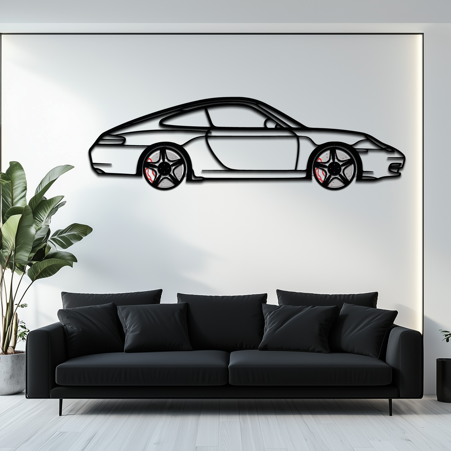 Porsche 911 (996) Silhouette Metal Wall Art – Modern Classic Décor with Rotating Wheels 🏁🔥,KAFMEKA059