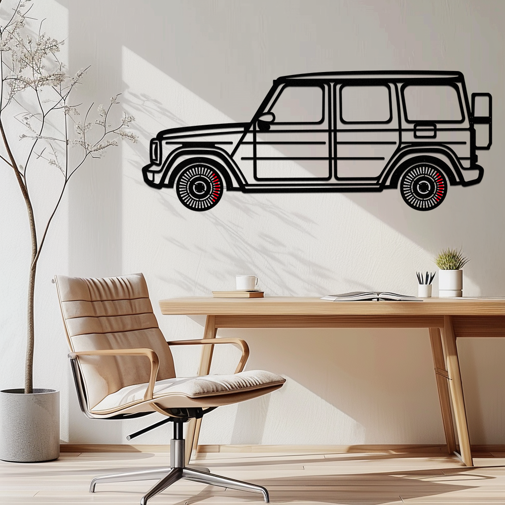 Mercedes G-Class Metal Wall Art – Luxury SUV Silhouette with Rotating Wheels 🚙✨KAFMEKA069