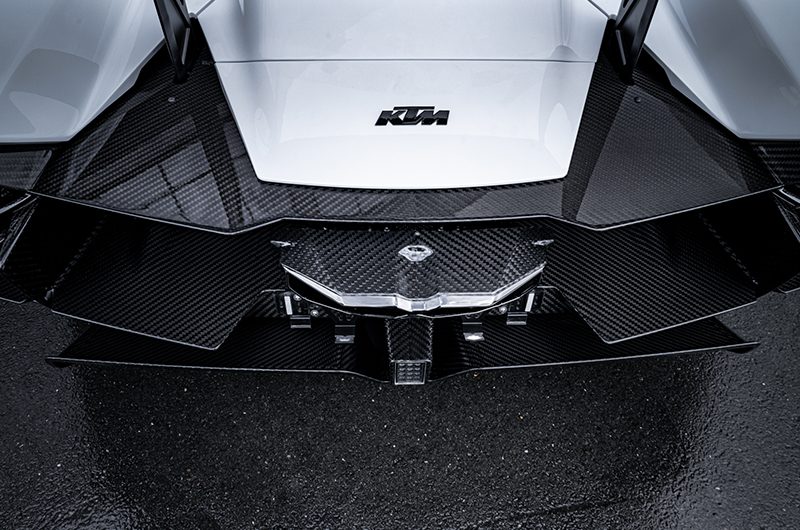 KTM X-Box GT-XR: Valved Exhaust w/ Heat Shield + Carbon/Stainless Exhaust Finisher