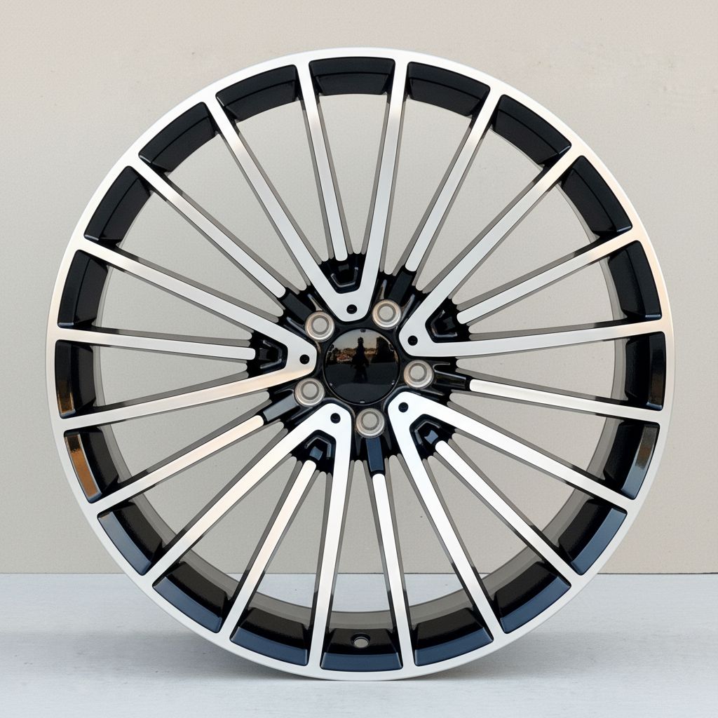MB15 20x8.5 5x112 +35 66.6 Black Machined Face