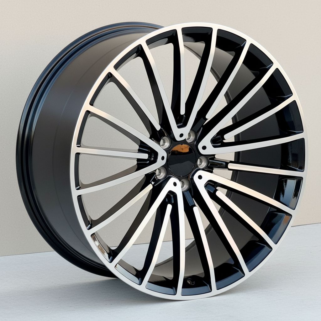 MB15 20x8.5 5x112 +35 66.6 Black Machined Face