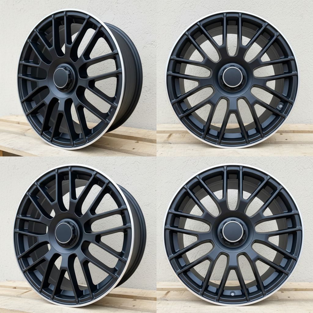 MB8-V2 18x9 5x112 +35 66.6 Matte Black Machined Tip