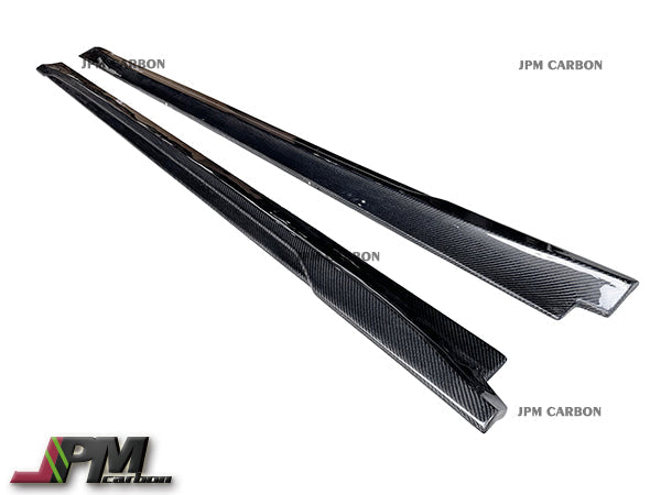 AT Style Carbon Fiber Side Skirt Add-on Lips Fits For 2017-2023 Tesla Model 3 Only
