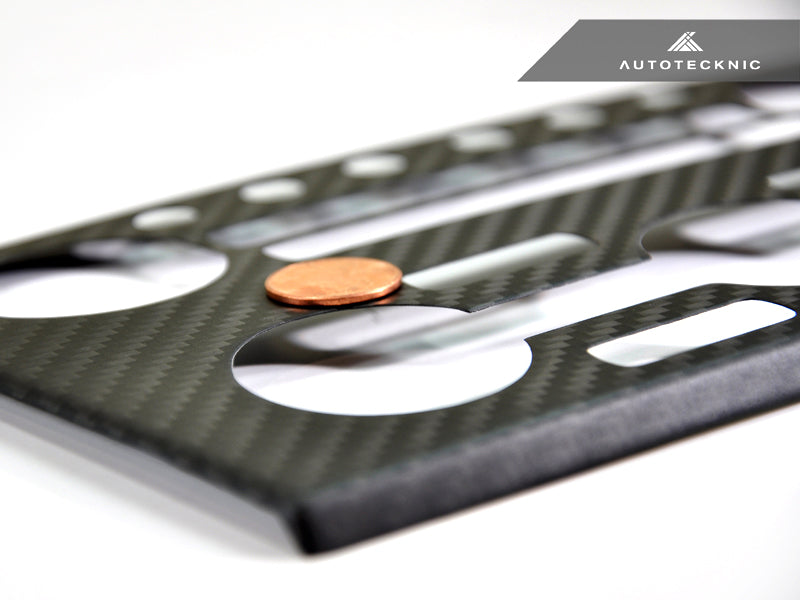 AutoTecknic Dry Carbon AC Stereo Dash Panel Cover - Nissan R35 GTR