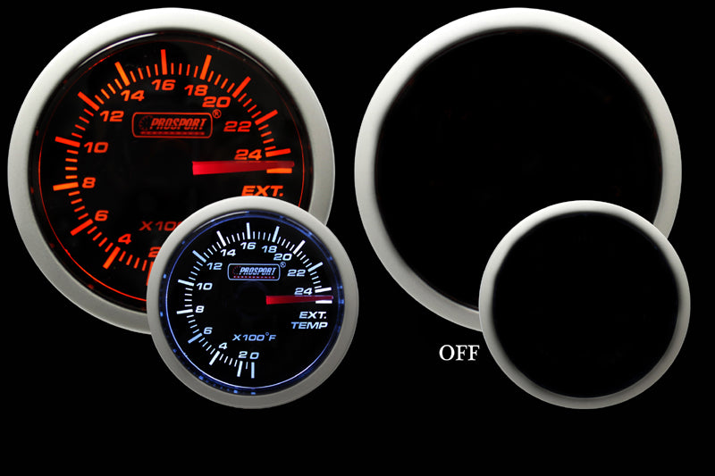 2-3/8" Amber / White -  Exhaust Gas Temperature Gauge